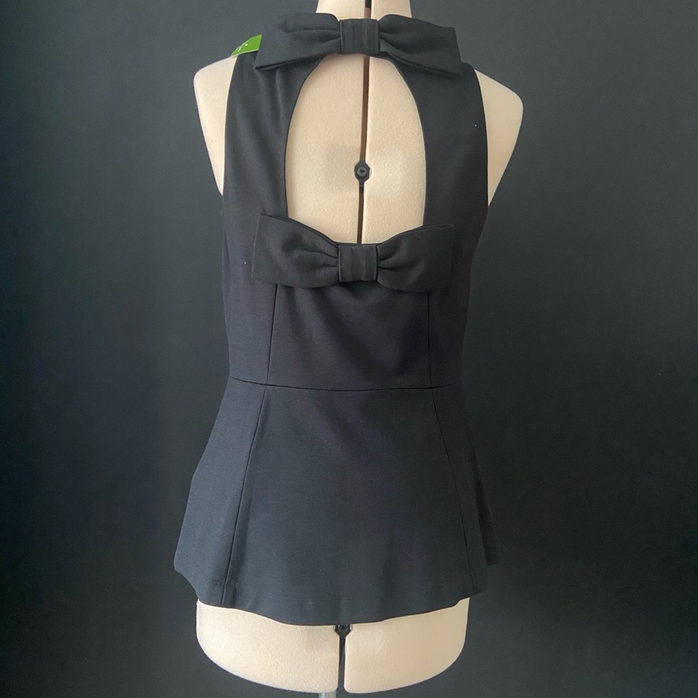 Brand New Kate Spade Black Peplum Top – Size 8. Ponte open back top njmu6341
